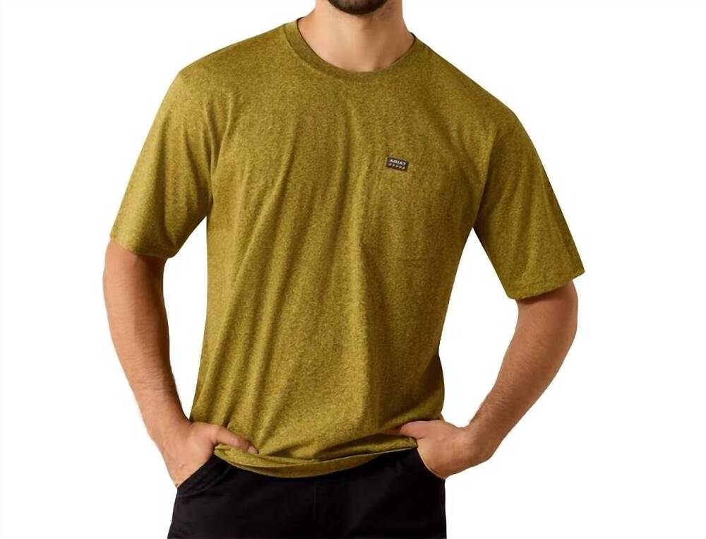 NEW ARIAT rebar cotton strong t-shirt in mango mint heather